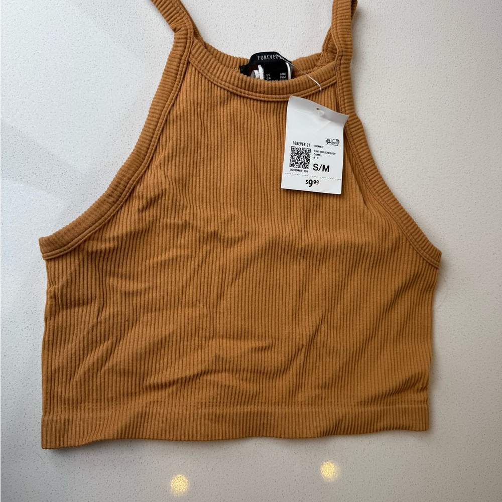 Forever 21 Tan Ribbed Tank Top